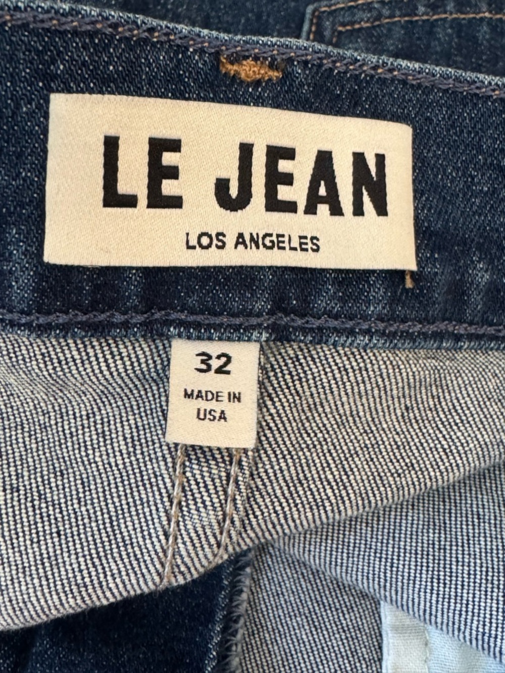 Le Jean Stella Flare high-Rise Blue Jeans with side Hem Slit Sz 32 - Picture 4 of 6